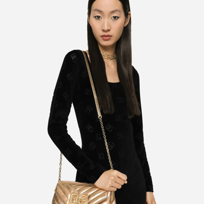 Shop Dolce & Gabbana Small Lop Crossbody Bag In Gold