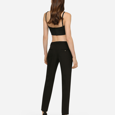 Dolce & Gabbana Wool Fabric Pants In Black
