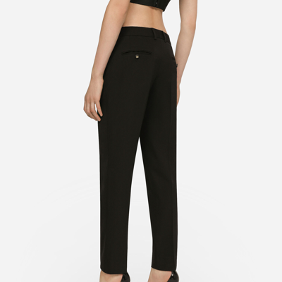 Dolce & Gabbana Wool Fabric Pants In Black