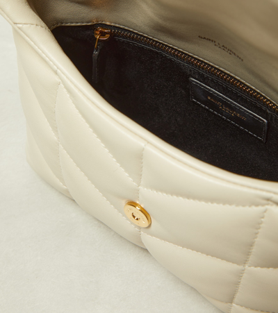 Saint Laurent Loulou Toy Puffer Quilted Shoulder Bag In White
