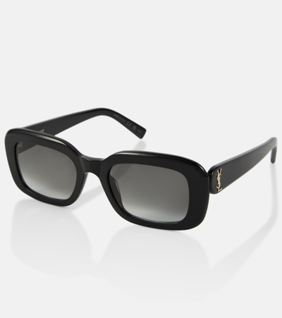 Shop Saint Laurent Sl M130 Rectangular Sunglasses In Black