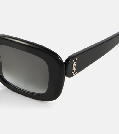 Saint Laurent Rectangular-frame Recycled Acetate Sunglasses In Black