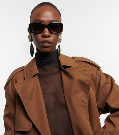 Saint Laurent Rectangular-frame Recycled Acetate Sunglasses In Black