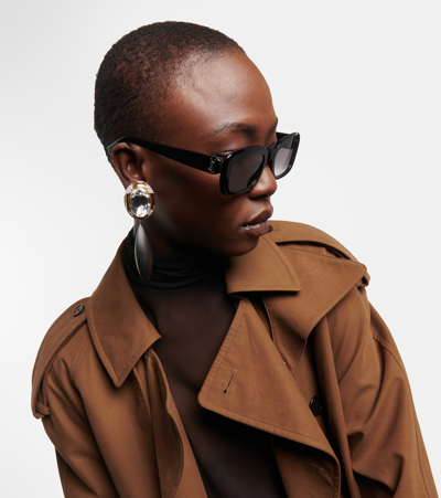 Saint Laurent Rectangular-frame Recycled Acetate Sunglasses In Black