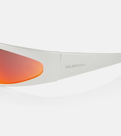 Balenciaga Silver Reverse Xpander 2.0 Rectangle Sunglasses In Silver