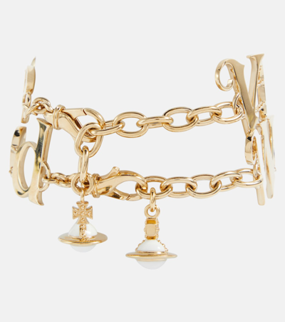 Shop Vivienne Westwood Raimunda Twin Bracelet In Gold
