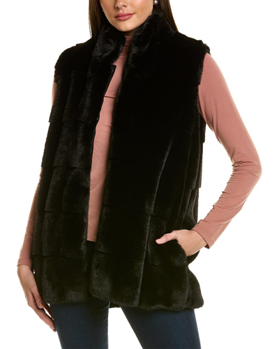 Shop Anne Klein Snap Front Vest In Black