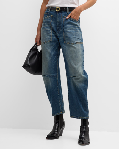 Shop Nili Lotan Shon Cropped Jeans In Classic Wash