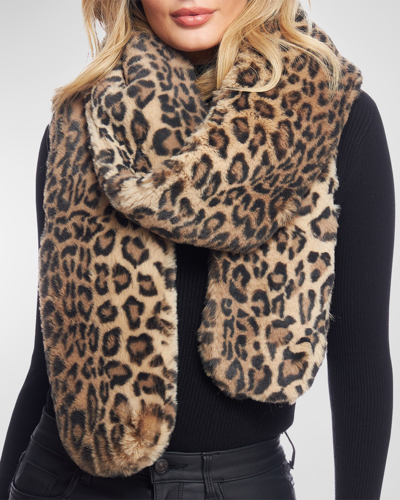 Shop Fabulous Furs Le Mink Faux Fur Scarf In Leopard