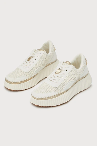 Shop Coconuts By Matisse Go To Natural Woven Lace-up Platform Sneakers In White