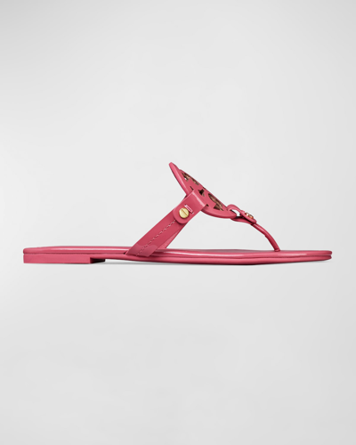 Shop Tory Burch Miller Patent Leather Sandals In Washed Berry