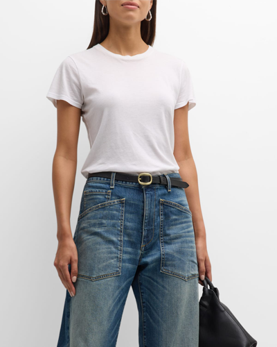 Shop Nili Lotan Mariela Crewneck T-shirt In White