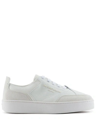 Shop Ea7 Emporio Armani Leather Sneakers In White