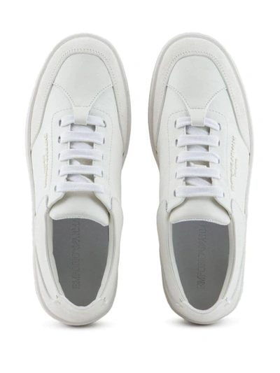 Shop Ea7 Emporio Armani Leather Sneakers In White