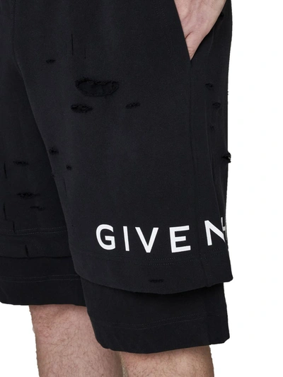 Shop Givenchy Shorts In Faded Black