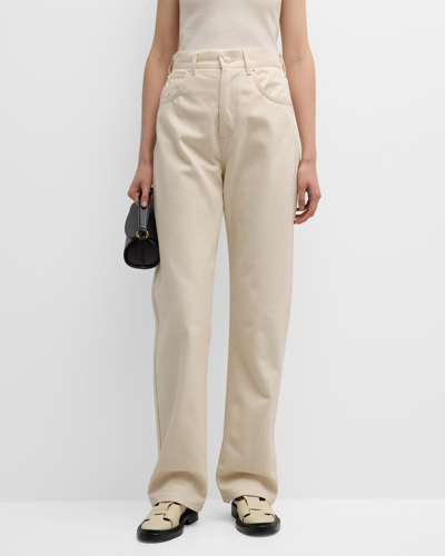 Shop Max Mara Achille High-rise Straight-leg Jeans In Ivory