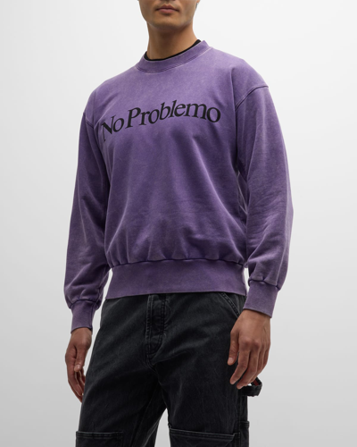Shop Aries Men's Acid No Problemo Sweatshirt In Purple