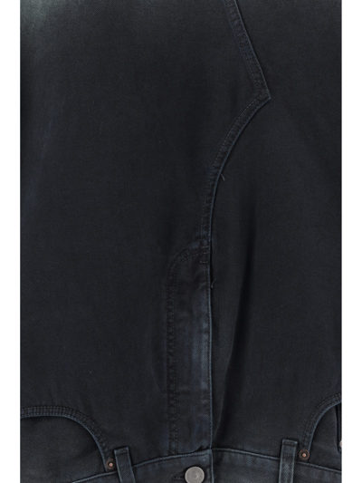Shop Balenciaga Denim Jacket In Sunbleached Black