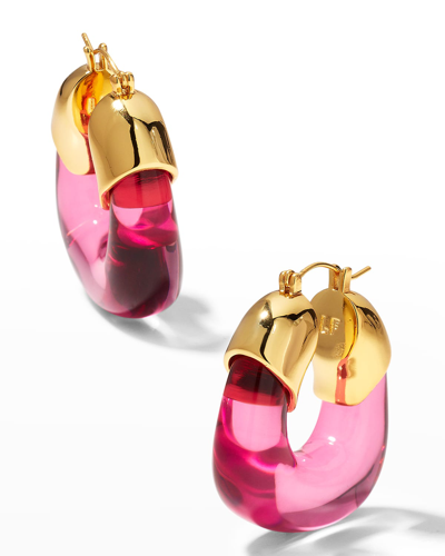 Shop Lizzie Fortunato Organic Hoop Earrings In Flamingo In Pink