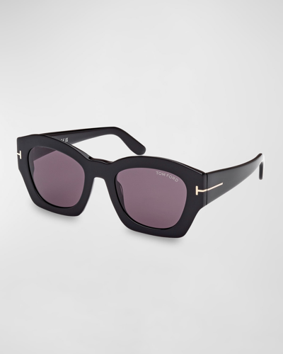 Shop Tom Ford Guilliana Acetate Cat-eye Sunglasses In Shiny Black