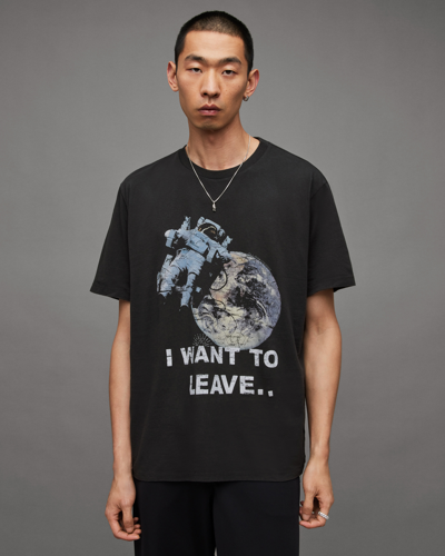 Shop Allsaints Transcend Graphic Print Relaxed T-shirt In Black