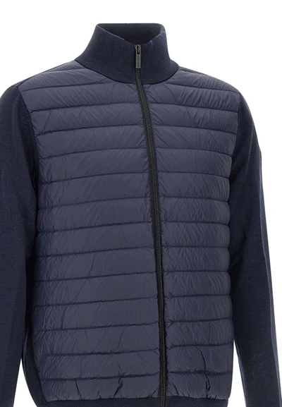 Shop Canada Goose "hybridge Knit Packable Jacket" In Blue