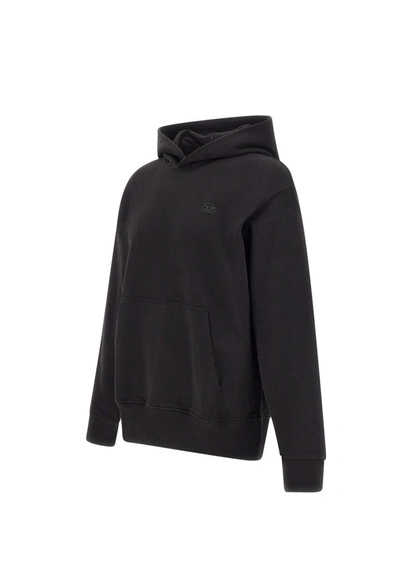 Shop Diesel "s-macs Hood Megoval" Cotton Sweatshirt In Black
