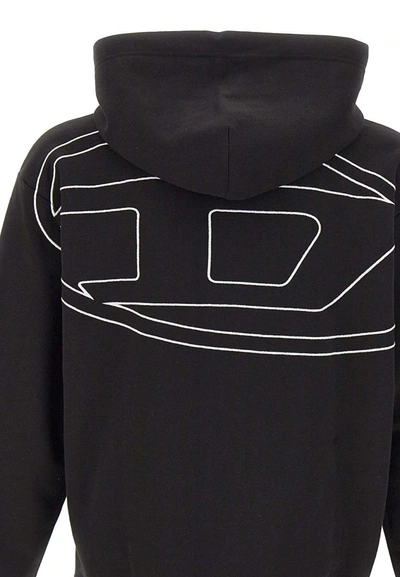 Shop Diesel "s-macs Hood Megoval" Cotton Sweatshirt In Black