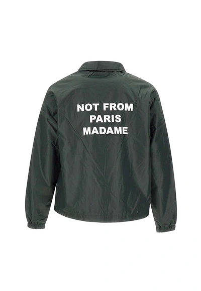 Shop Drôle De Monsieur "la Vest Polaire Slogan" Jacket In Green