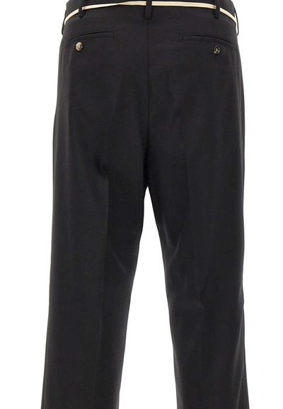 Shop Marni "tropical" Wool Trousers In Black