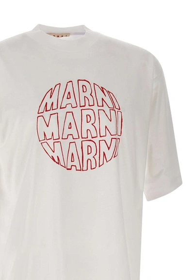 Shop Marni Cotton T-shirt In White