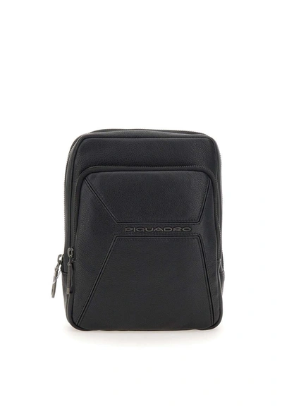 Shop Piquadro "pocket Crossbody Bag For Ipad®mini" Shoulder Bag In Black