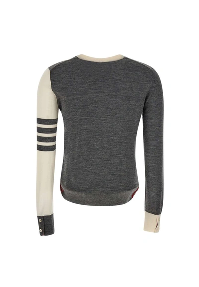 Shop Thom Browne "fun Mix" Wool T-shirt In Grey