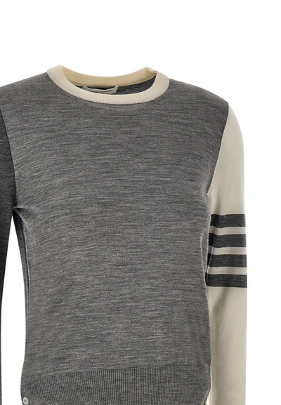 Shop Thom Browne "fun Mix" Wool T-shirt In Grey