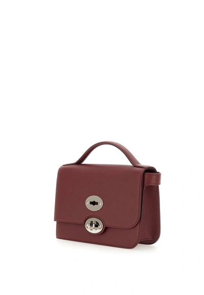 Shop Zanellato "ella Piuma Knot" Leather Handbag In Bordeaux