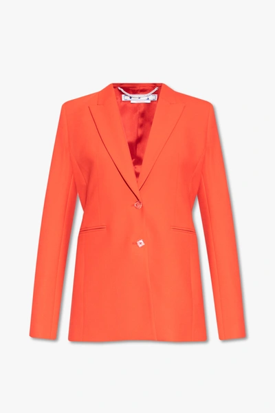 Shop Off-white Red Single-breasted Blazer In New