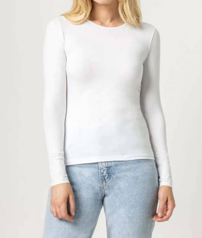 Shop Lilla P Long Sleeve Crew Tee In White