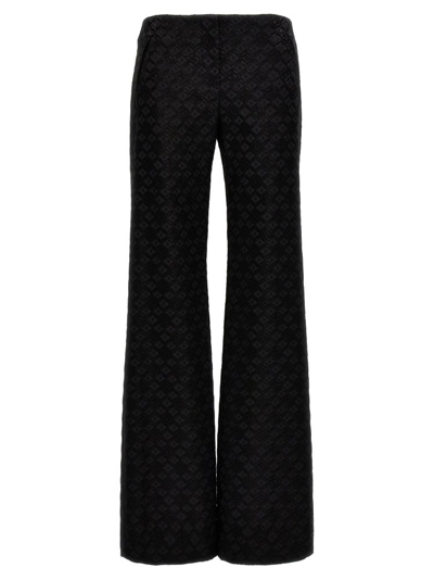Shop Alberta Ferretti Monogrammed Flared Trousers In Black