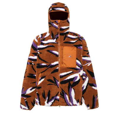 Shop Adidas By Stella Mccartney Leaf Printed Hooded Jacket In Multi