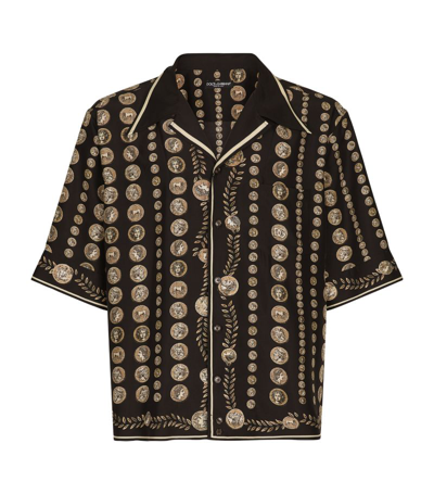 Shop Dolce & Gabbana Silk Coin Shirt In Multi