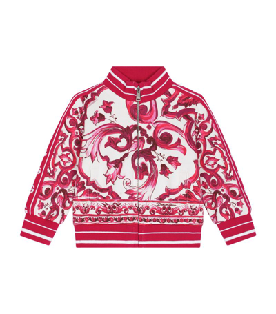 Shop Dolce & Gabbana Majolica Print Zip-up Cardigan (3-30 Months) In Multi