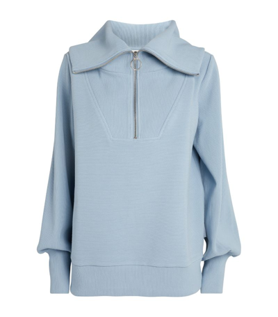 Shop Varley Half-zip Vine Sweatshirt In Blue