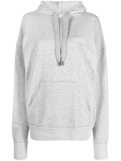 Shop Isabel Marant Scott Logo-embroidered Hoodie In Grey