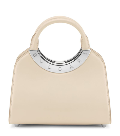 Shop Bvlgari Small Leather Roma Top-handle Bag In White