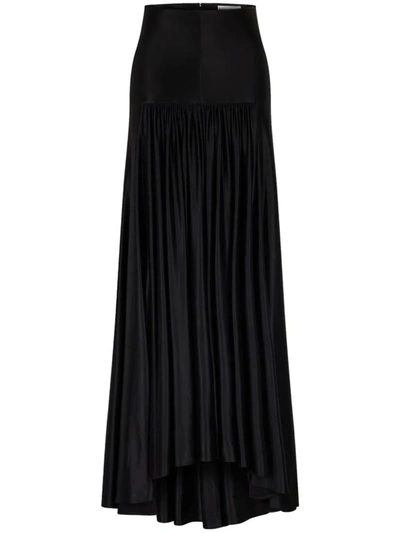 Shop Rabanne Long Skirt With Curls In Black