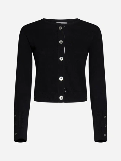 Shop Thom Browne Cashmere Cropped Cardigan In Black