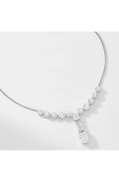 Nadri Invitation Only Cluster Y-necklace In Rhodium