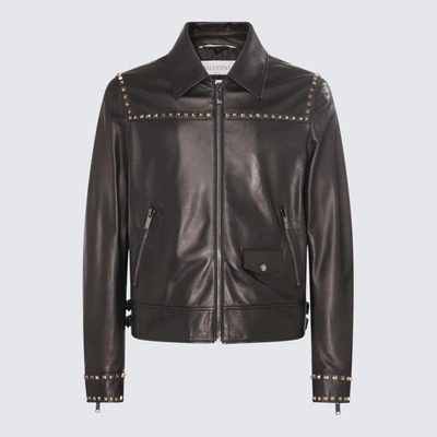 Shop Valentino Black Leather Jacket