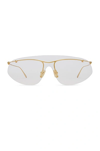 Bottega Veneta Knot Sunglasses In Shiny Gold & Clear