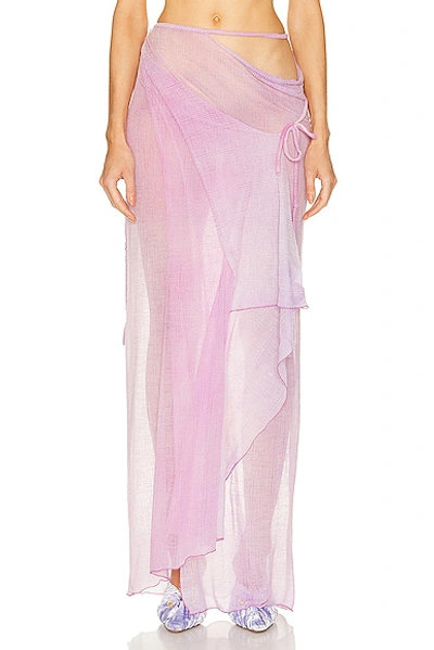 Shop Acne Studios Printed Maxi Skirt In Orchid Purple